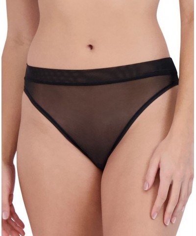 Women's Mesh High-Leg Bikini Underwear SM11875 Black $9.44 Panty
