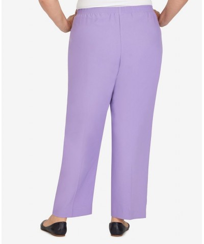 Plus Size Picture Perfect Microfiber Twill Regular Length Pants Purple $32.39 Pants
