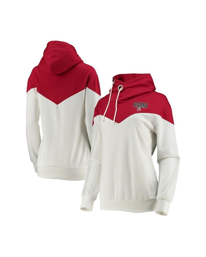 Women's Alabama Crimson Tide Old School Arrow Blocked Cowl Neck Tri-Blend Pullover Hoodie White, Crimson $33.14 Sweatshirts