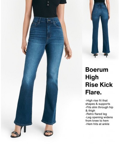 Women's Cotton Embroidered-Logo Shirt & Boerum High Rise Flare Leg Jeans $22.00 Outfits