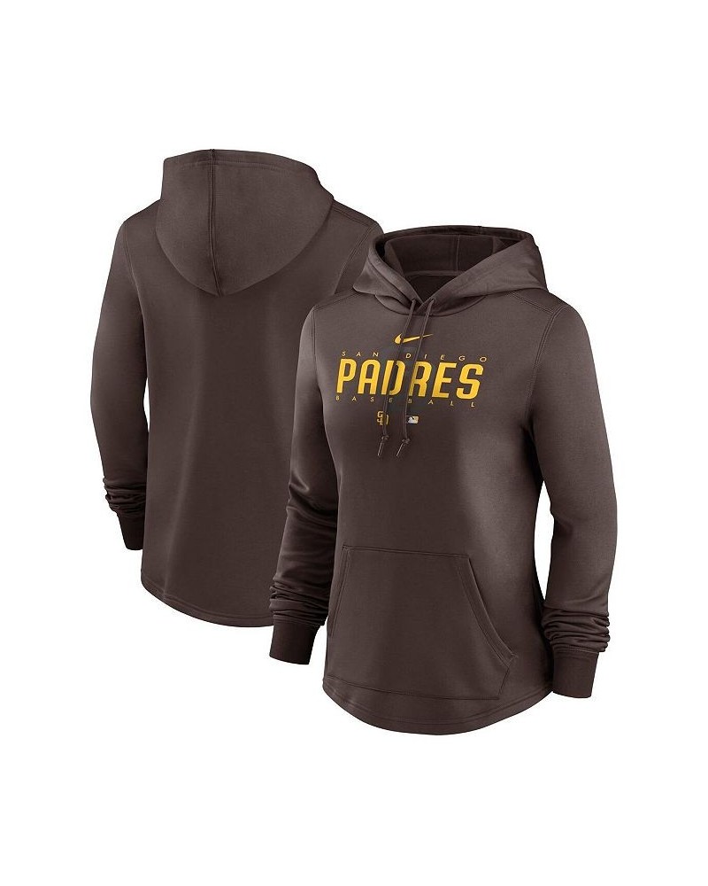 Women's Brown San Diego Padres Authentic Collection Pregame Performance Pullover Hoodie Brown $39.90 Sweatshirts