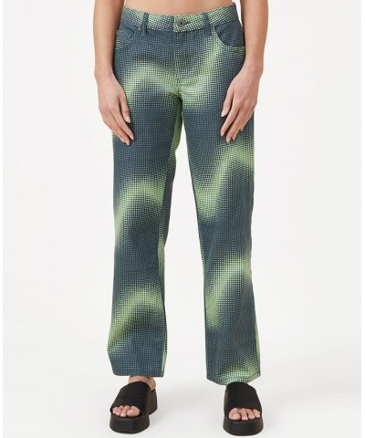Women's Low Rise Straight Jeans Green Swirl $30.10 Jeans