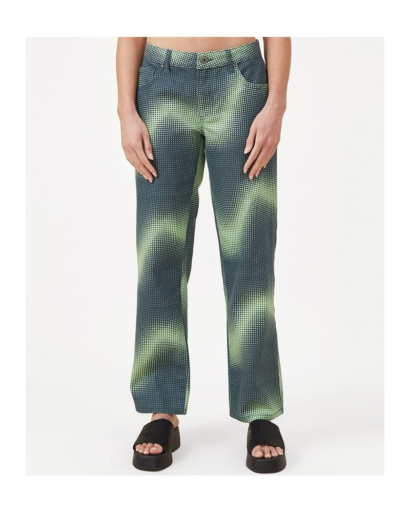 Women's Low Rise Straight Jeans Green Swirl $30.10 Jeans