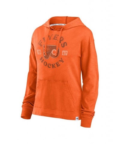 Women's Branded Orange Philadelphia Flyers Heritage Salvation Waffle Pullover Hoodie Orange $24.20 Sweatshirts