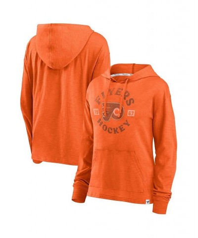 Women's Branded Orange Philadelphia Flyers Heritage Salvation Waffle Pullover Hoodie Orange $24.20 Sweatshirts