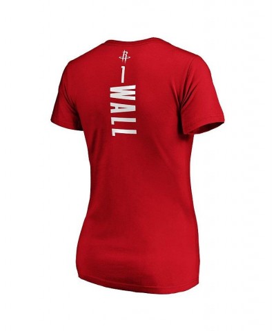 Women's John Wall Red Houston Rockets Playmaker Name Number V-Neck T-Shirt Red $21.45 Tops