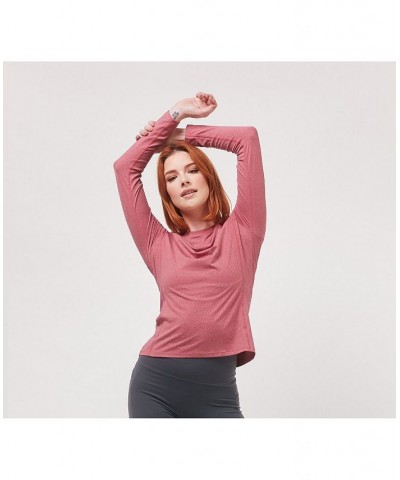 To Practice Compression Long Sleeve Top for Women Heather burgundy $23.78 Tops