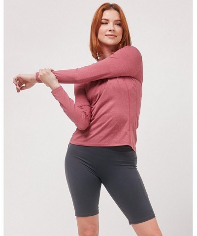 To Practice Compression Long Sleeve Top for Women Heather burgundy $23.78 Tops