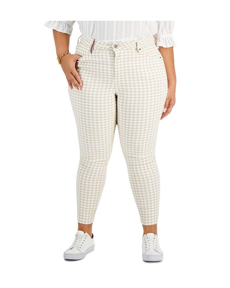 Plus Size Gingham Pants Khaki Multi $29.57 Pants