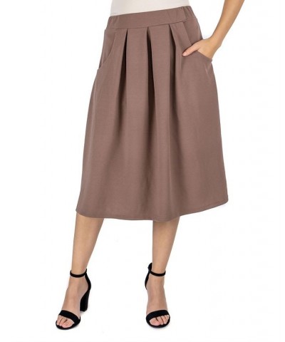 Women's Classic Knee Length Skirt Tan/Beige $18.22 Skirts