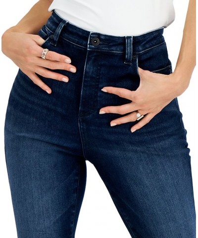 Women's High-Rise Frayed-Hem Skinny Jeans Dark Indigo $17.49 Jeans