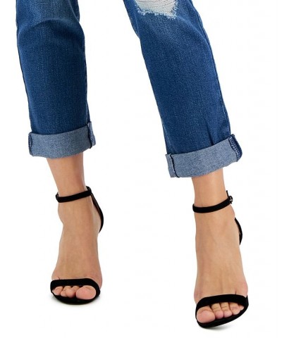 Women's Mid Rise Ripped Straight-Leg Jeans Portside Wash $21.50 Jeans