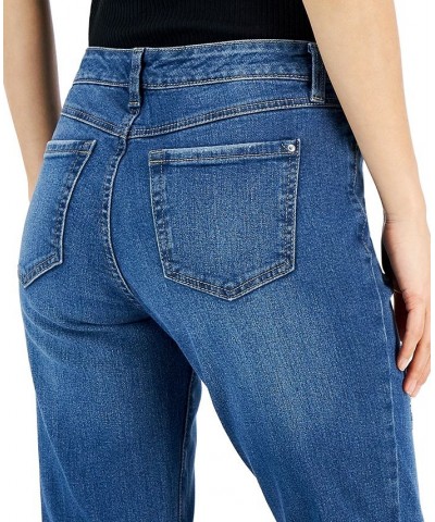 Women's Mid Rise Ripped Straight-Leg Jeans Portside Wash $21.50 Jeans