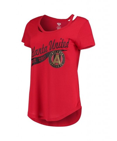 Women's Red Atlanta United FC Squad Cut Neck T-shirt Red $23.19 Tops