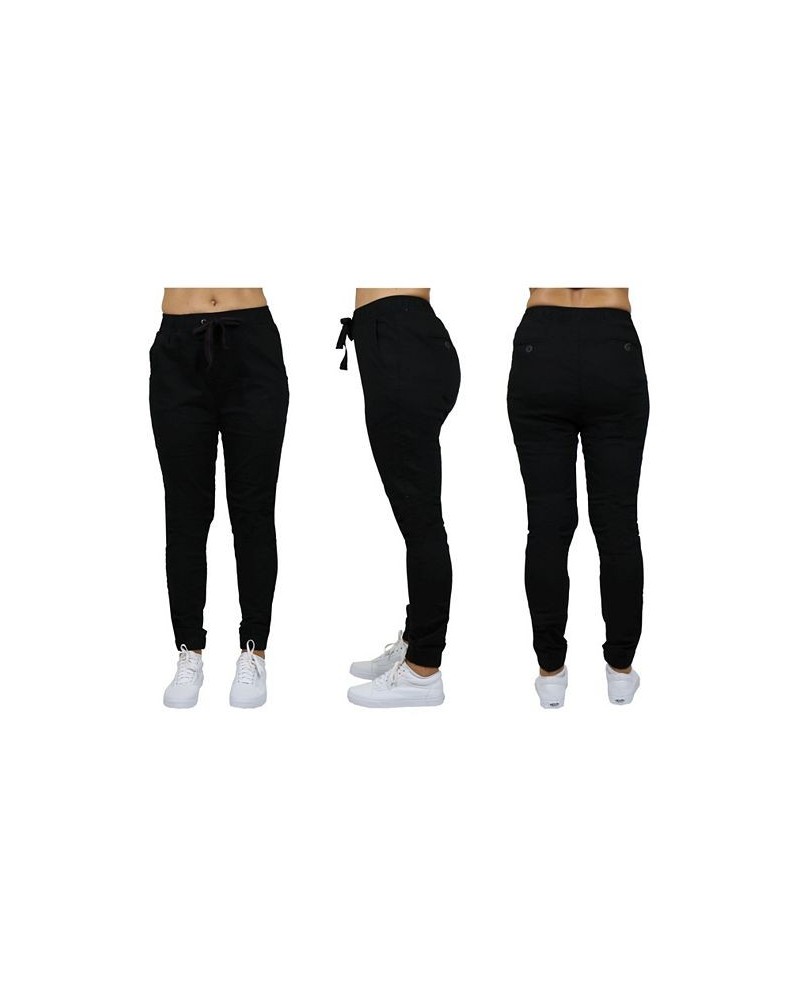 Women's Basic Stretch Twill Joggers Black $18.36 Pants