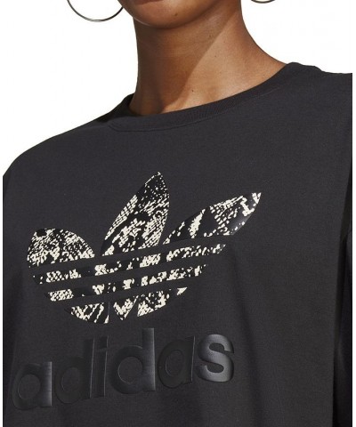 Women's Cotton Graphic T-shirt Black $25.65 Tops