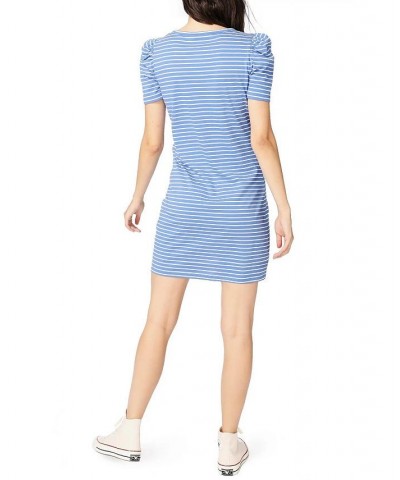 Women's Short Sleeve Thin Classic Stripe Knit Dress Villa Azul $52.47 Dresses