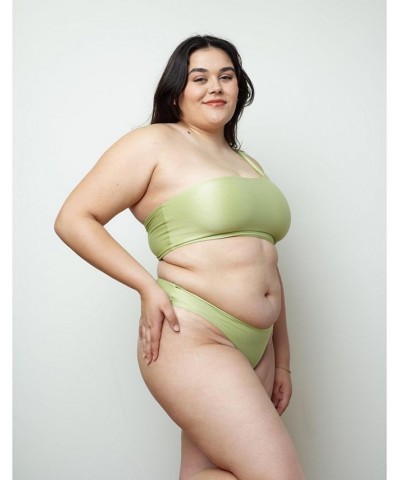 Adult Women's Plus Size Midnight Soiree High Leg Bottom Light/Pastel Green $36.55 Swimsuits