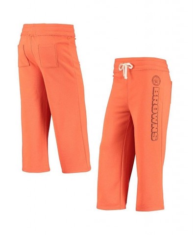 Women's Orange Cleveland Browns Cropped Pants Orange $28.70 Pants