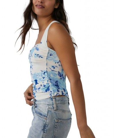 Women's Ginger Snap Printed Pleated Top White $28.56 Tops