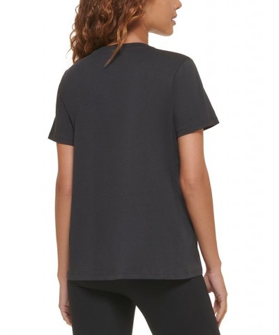 Women's Performance Cotton Crew-Neck Graphic T-Shirt Black/sunny Lime $11.90 Tops