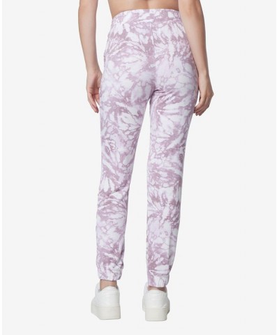 Women's Printed Full Length Joggers Pant with Patch Pocket Amethyst $27.55 Pants