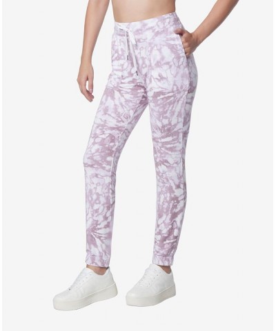 Women's Printed Full Length Joggers Pant with Patch Pocket Amethyst $27.55 Pants