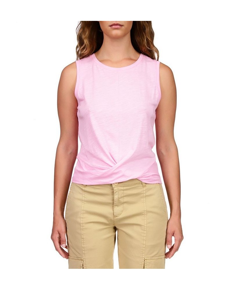 Women's Twist-Front Tank Top Pink $26.46 Tops