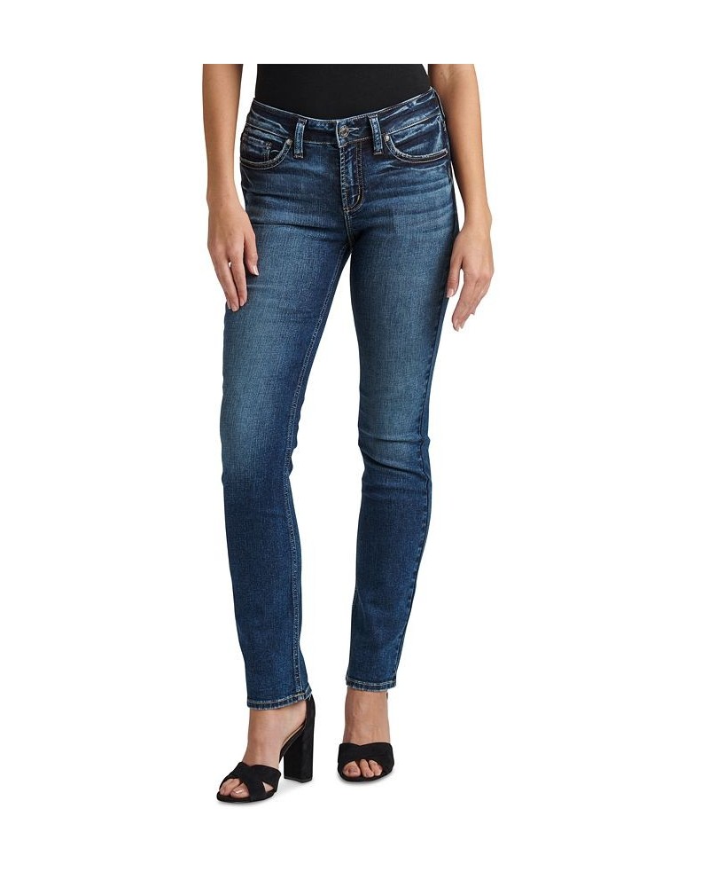 Women's Suki Mid-Rise Straight-Leg Jeans Indigo $39.48 Jeans