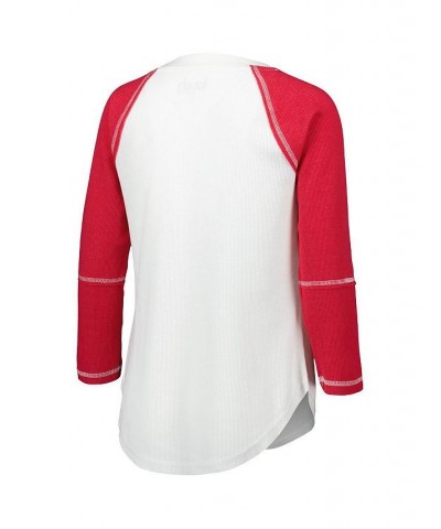 Women's White Red Tampa Bay Buccaneers Rebel Raglan Three-Quarter Sleeve Lace-Up V-Neck T-shirt White, Red $27.45 Tops