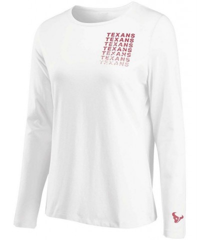 Women's White Houston Texans Repeat Tri-Blend Long Sleeve T-shirt White $22.43 Tops