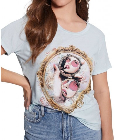 Women's Lipstick Mirror Graphic-Print Tee Fresh Air $28.62 Tops