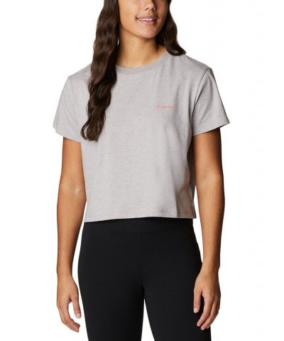 Women's North Cascades Cropped T-Shirt Silver $14.75 Tops