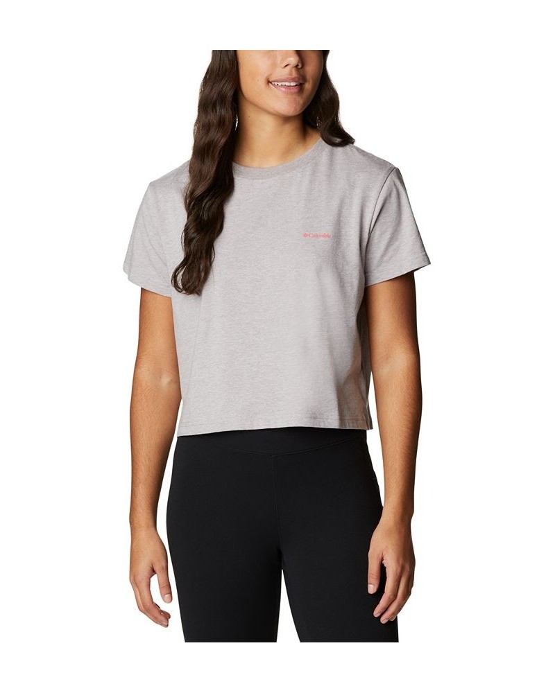 Women's North Cascades Cropped T-Shirt Silver $14.75 Tops