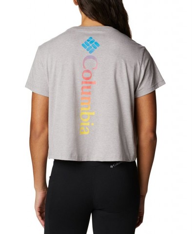 Women's North Cascades Cropped T-Shirt Silver $14.75 Tops