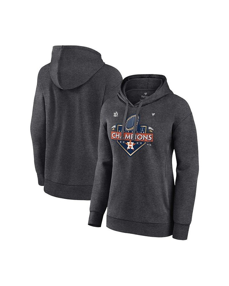 Women's Houston Astros 2022 World Series Champions Locker Room Pullover Hoodie Heather Charcoal $44.10 Sweatshirts