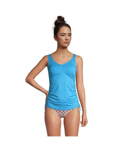 Women's Long Adjustable V-neck Underwire Tankini Swimsuit Top Adjustable Straps Turquoise $39.97 Swimsuits