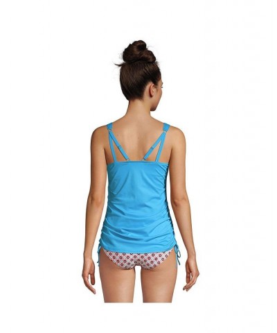 Women's Long Adjustable V-neck Underwire Tankini Swimsuit Top Adjustable Straps Turquoise $39.97 Swimsuits