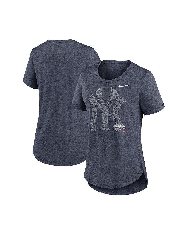 Women's Heather Navy New York Yankees Touch Tri-Blend T-shirt Heather Navy $18.00 Tops