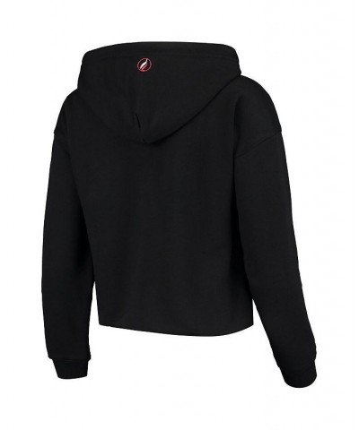 Women's Black Toronto Raptors Logo Cropped Pullover Hoodie Black $24.60 Sweatshirts