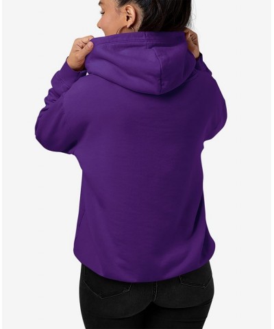 Women's Support Our Troops Word Art Hooded Sweatshirt Purple $28.80 Tops