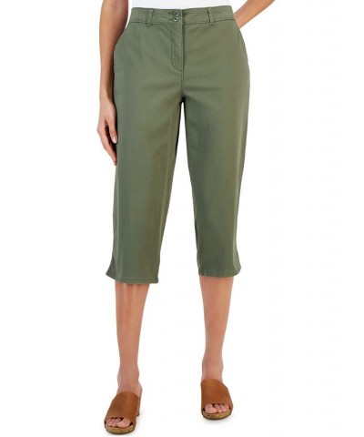 Women's Comfort Waist Capri Pants Green $14.71 Pants
