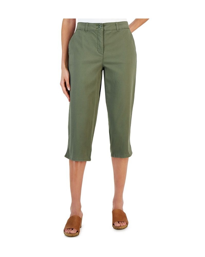 Women's Comfort Waist Capri Pants Green $14.71 Pants