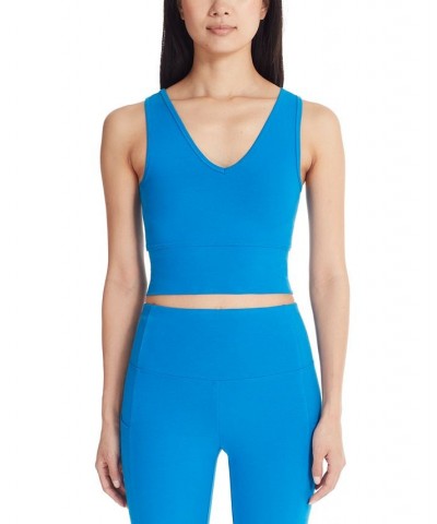 Marc New York Women's Performance Reversible Crop Tank Top Skydiver Blue $20.09 Tops