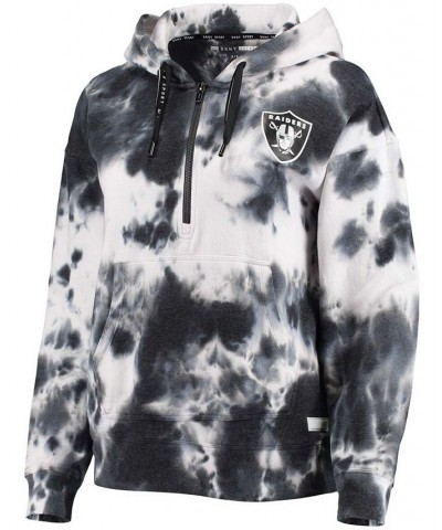 Women's White and Black Las Vegas Raiders Dakota Oversized Tie-Dye Half-Zip Hoodie White, Black $44.10 Sweatshirts