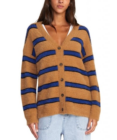 Juniors' Here We Are Cardigan Long-Sleeve Sweater Tobacco $32.00 Sweaters