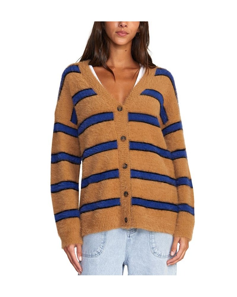 Juniors' Here We Are Cardigan Long-Sleeve Sweater Tobacco $32.00 Sweaters