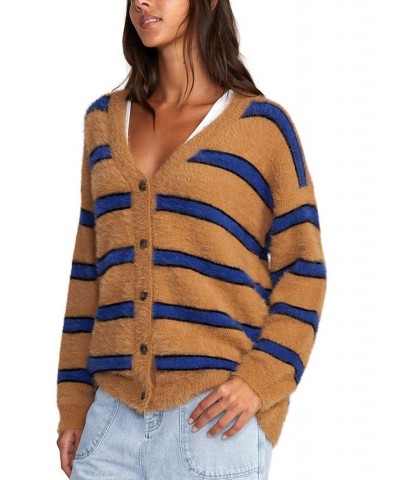 Juniors' Here We Are Cardigan Long-Sleeve Sweater Tobacco $32.00 Sweaters