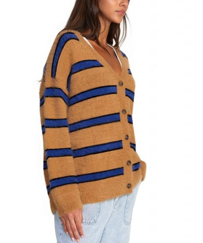 Juniors' Here We Are Cardigan Long-Sleeve Sweater Tobacco $32.00 Sweaters