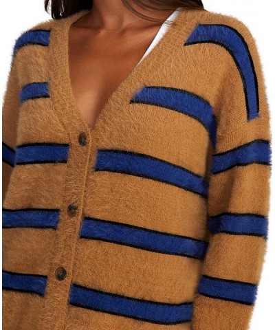 Juniors' Here We Are Cardigan Long-Sleeve Sweater Tobacco $32.00 Sweaters